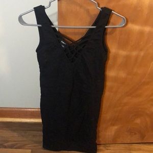 Fitted black mini dress